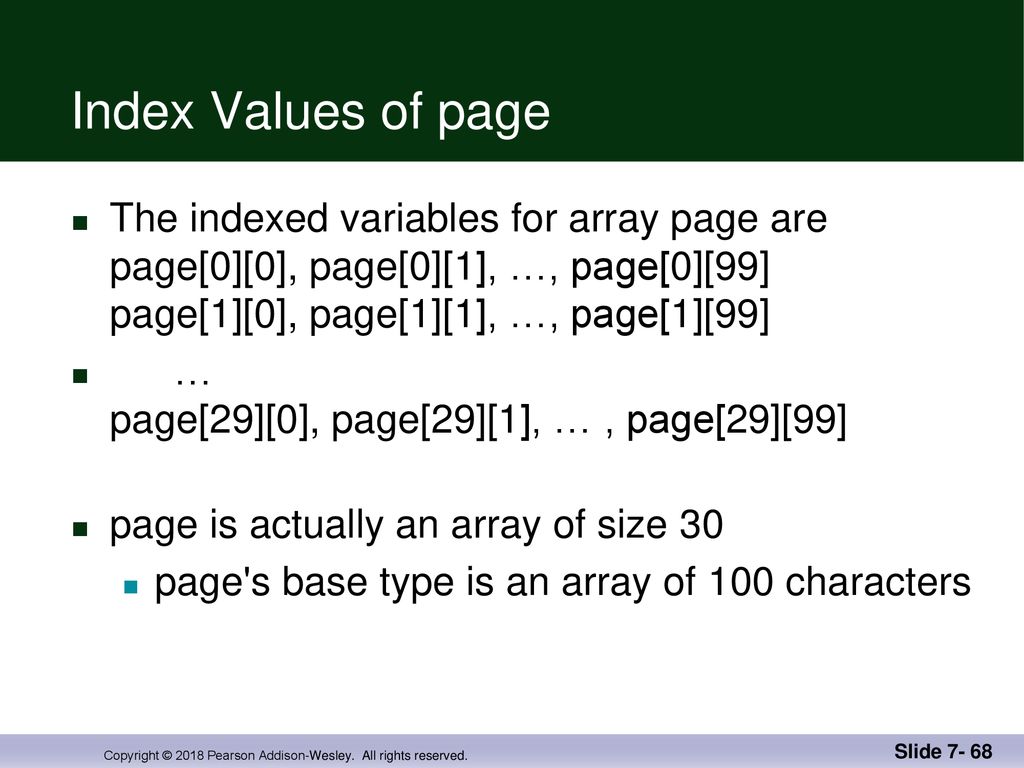 Chapter 7 Arrays. Chapter 7 Arrays Overview 7.1 Introduction to Arrays ...